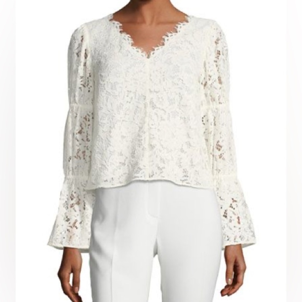 NEW! Club Monaco Jarne Lace Top-Cashew Milk